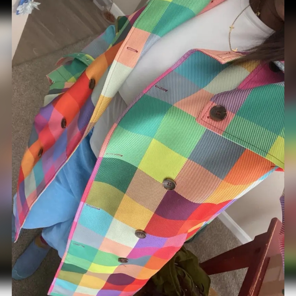 Colorful Plaid Coat - Picture 11 of 12
